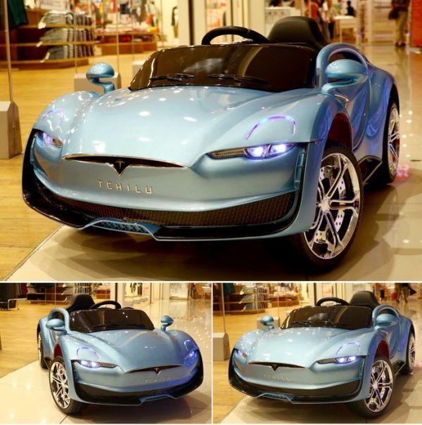 YF18217-2 6166童車-皮椅-烤漆藍色 