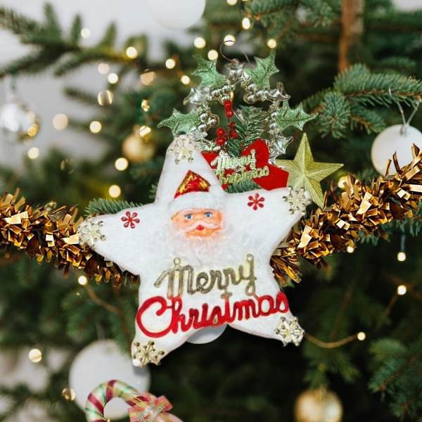 YF13746 -白綿五星 聖誕節,聖誕樹,裝飾,聖誕裝飾,