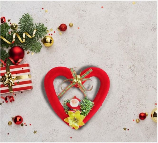 YF18568  -植絨愛心 聖誕節,聖誕裝,角色扮演,交換禮物,