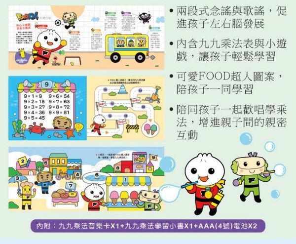 九九乘法有聲書-FOOD超人 