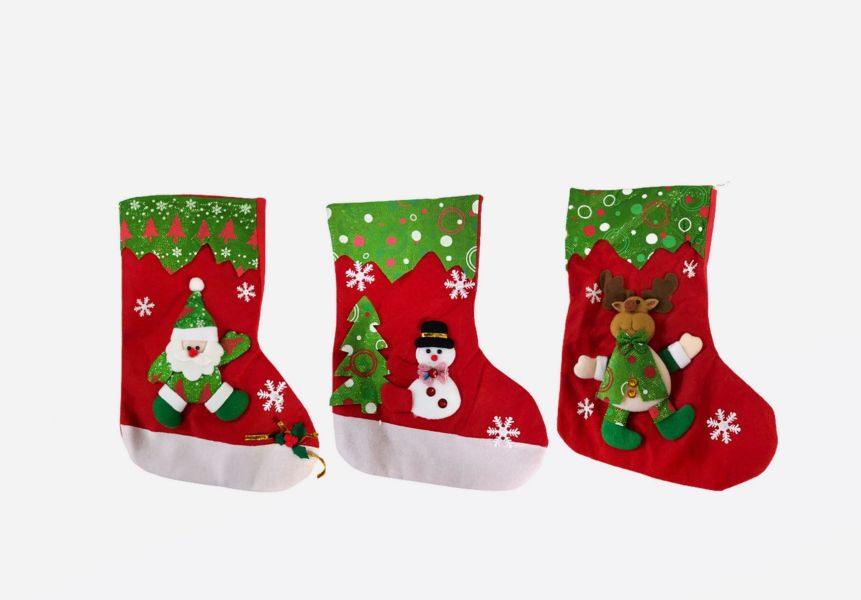 YF17814- 拉毛布卡通襪 聖誕節,聖誕裝,角色扮演,交換禮物,禮物,