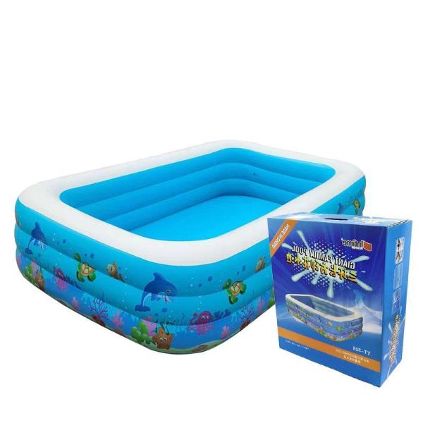 YF15621 - 藍白三環印花水池 夏季專區,充氣泳池／摺疊泳池/充氣滑梯,帳篷/球池,