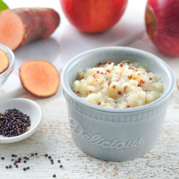 B01 地瓜蘋果藜麥粥1包 芽米寶貝,芽米寶貝副食品,YummyBaby,babyfood,自主檢驗,營養師,營養師推薦,副食品,寶寶粥,寶寶泥,無調味寶寶粥,無調味,五倍粥,蔬菜泥,蔬果泥,蝦皮,媽咪愛