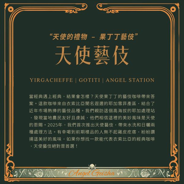 2025 日曬天使藝伎 | 衣索比亞 | 耶加雪菲 | 果丁丁 | 紅圈計畫 咖啡生豆,衣索比亞,果丁丁,天使藝伎,日曬,頂級G1藝伎
