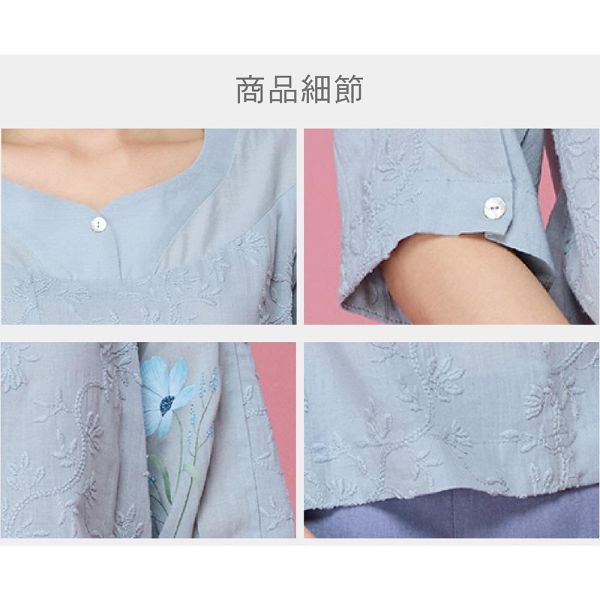 手繪刺繡配色花苞上衣 