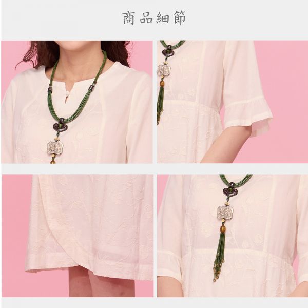 刺繡剪接洋裝 