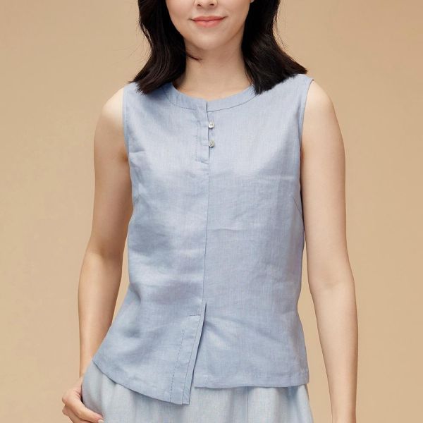 亞麻造型小背心 