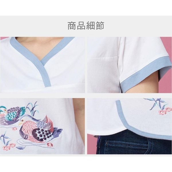 鴛鴦刺繡圓弧T恤 