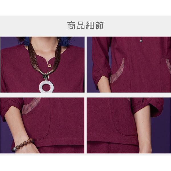 亞麻雙口袋上衣 