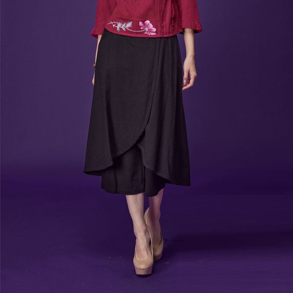 亞麻雙層浪漫褲裙 