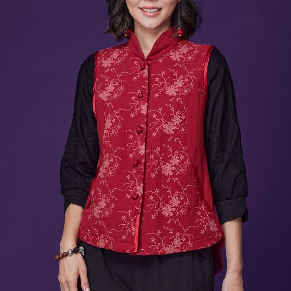 刺繡公主領背心 