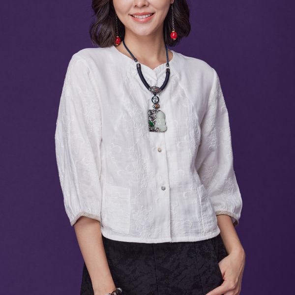 刺繡前開小外套 