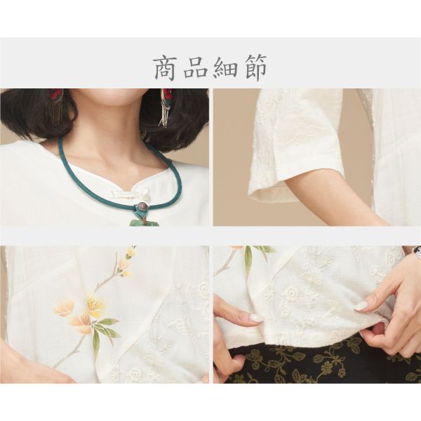 手繪刺繡顯瘦上衣 