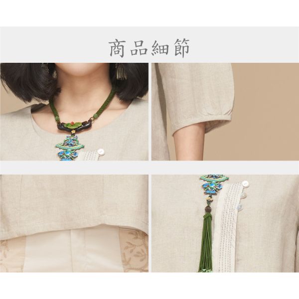 亞麻花苞車線上衣 