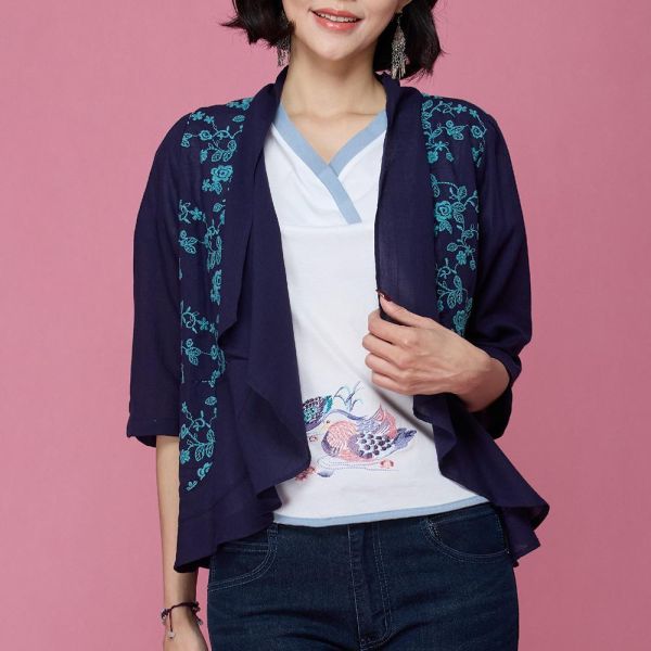 刺繡浪漫波浪罩衫 