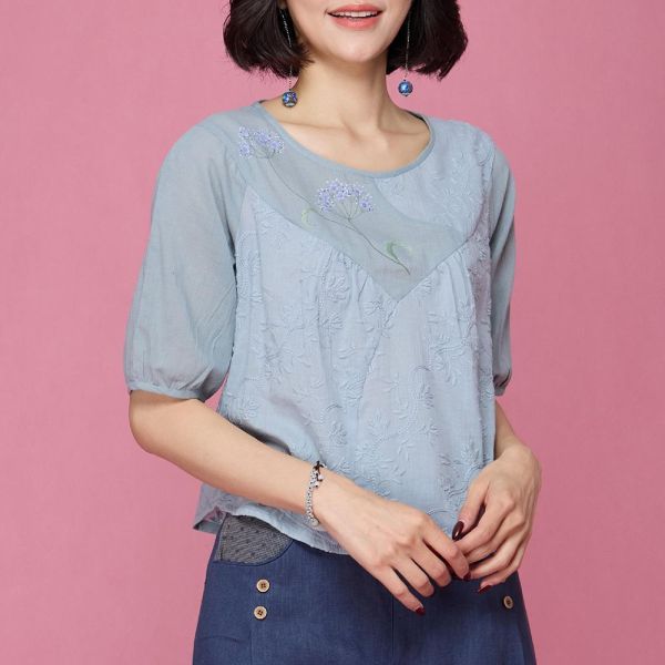 手繪刺繡上衣 