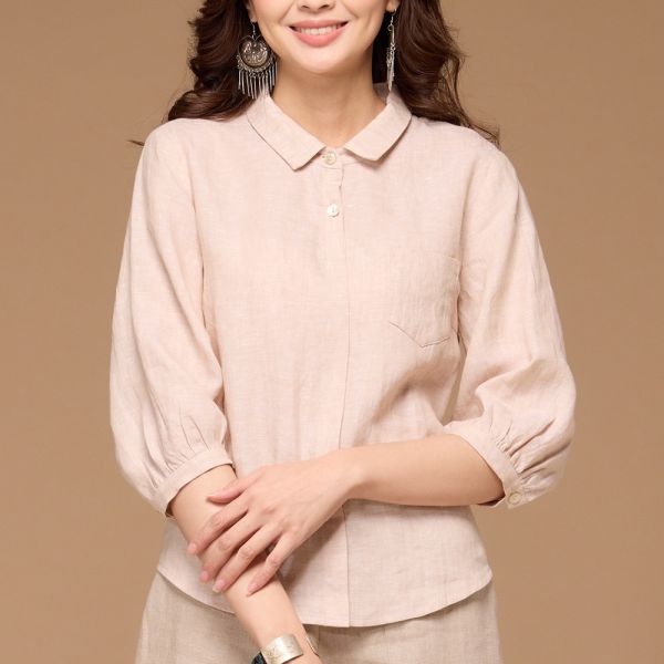 合身小翻領襯衫 