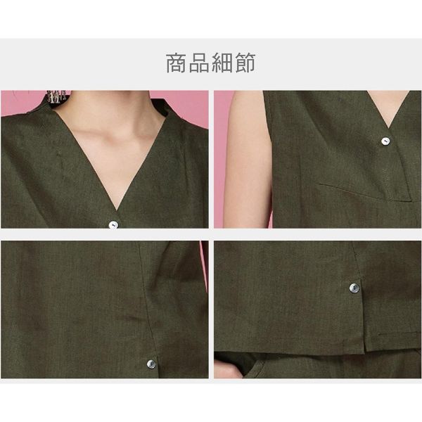 亞麻俏麗單穿背心 