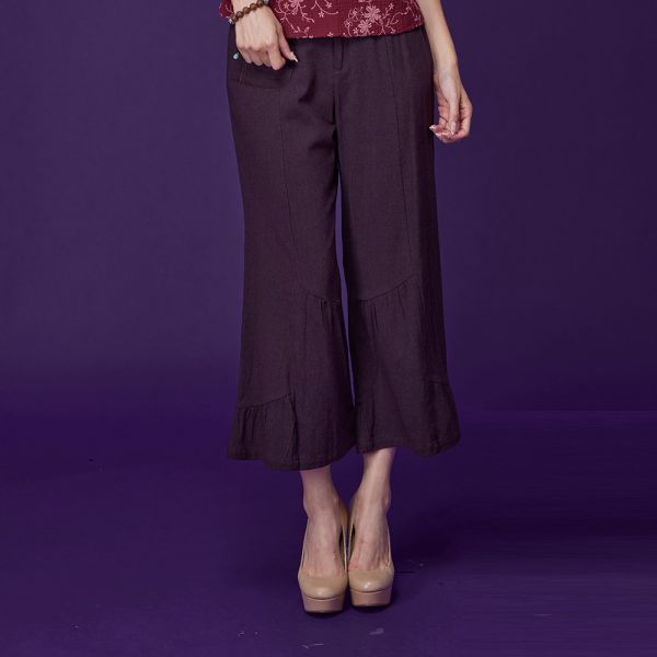 亞麻顯瘦蛋糕褲 