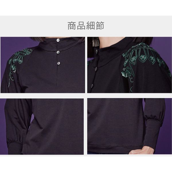 刺繡雲肩花苞袖T桖 