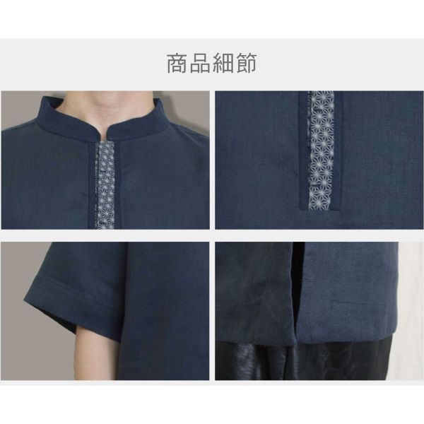 亞麻古布半前開上衣 