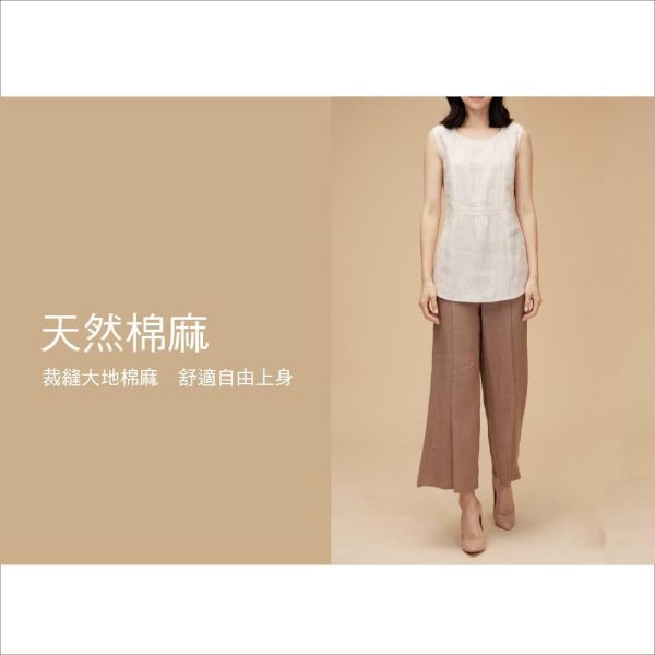 亞麻造型長背心 