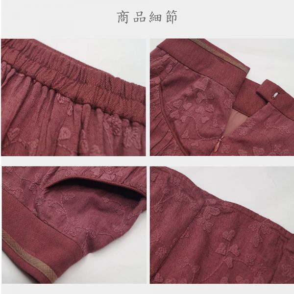 刺繡圓弧農夫褲 