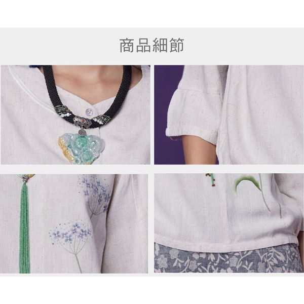 手繪亞麻上衣 