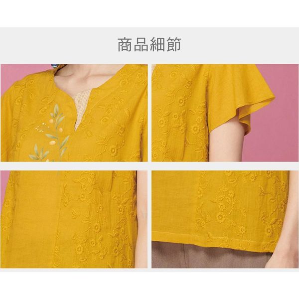 手繪刺繡顯瘦上衣 