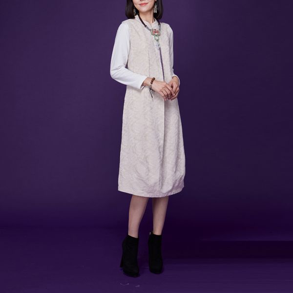 棉麻緹花顯瘦背心裙 