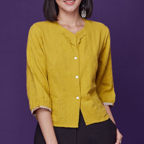 刺繡前開小外套 