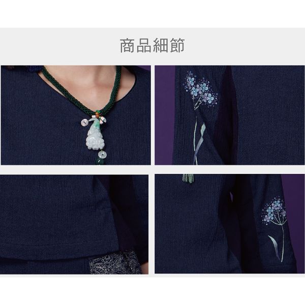 手繪棉麻顯瘦上衣 