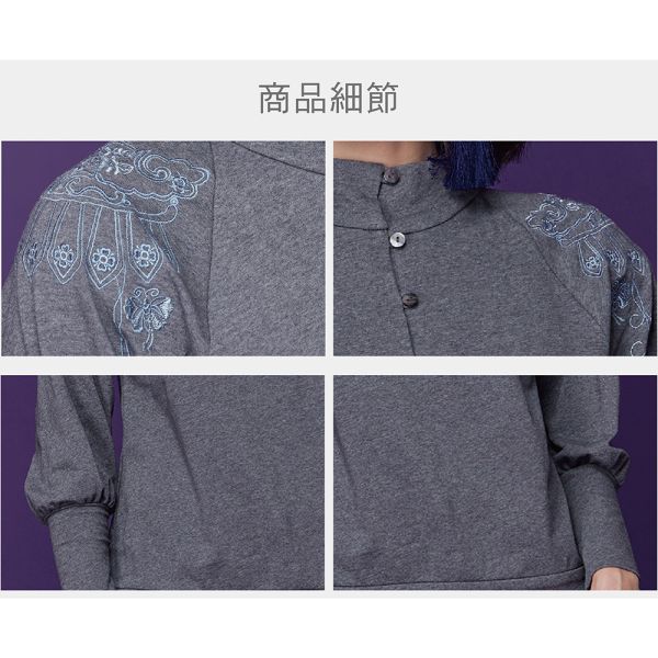 刺繡雲肩花苞袖T桖 