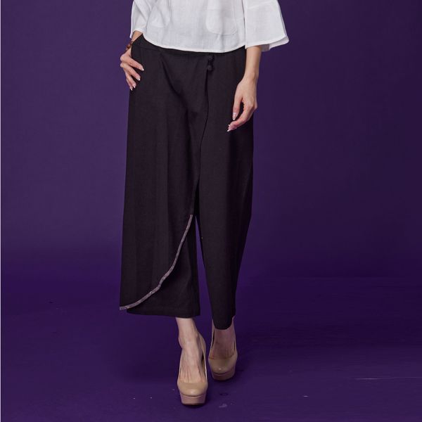 亞麻古布造型褲 