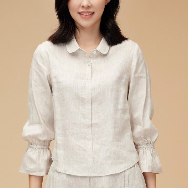 亞麻翻領上衣 