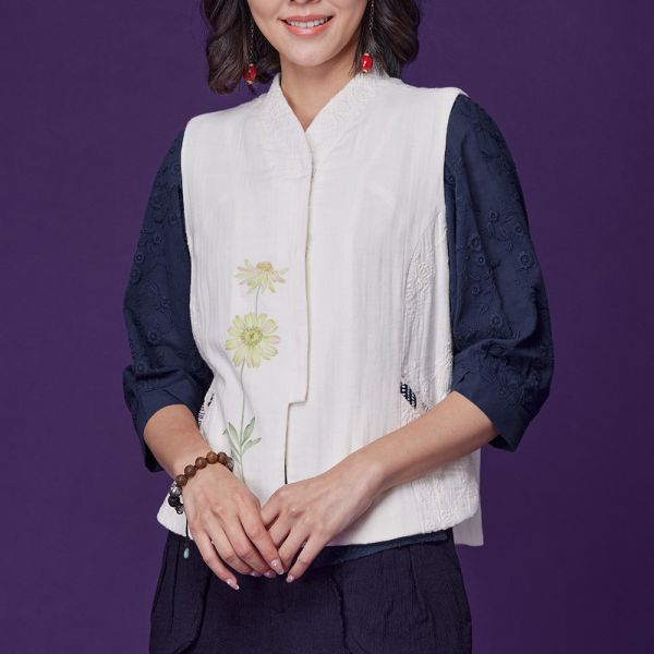 刺繡手繪配色背心 