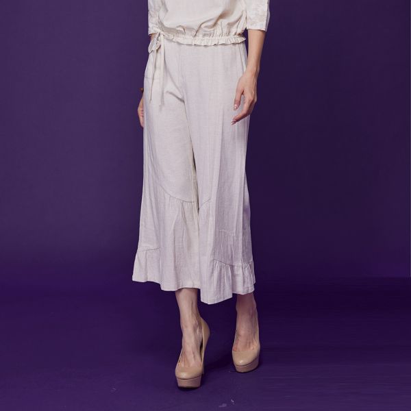 亞麻顯瘦蛋糕褲 