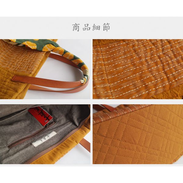刺繡綁巾托特包 