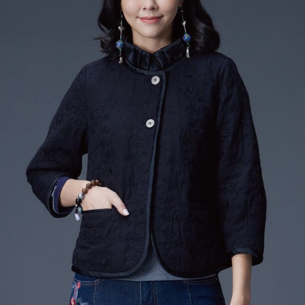 刺繡配色鋪棉小外套 