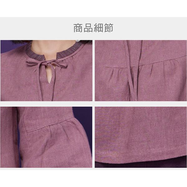 亞麻綁結上衣 