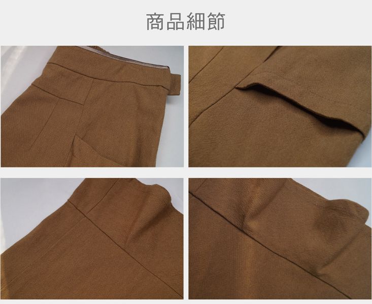 棉麻荷葉七分褲裙 