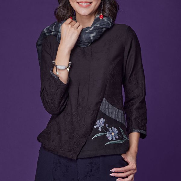 手繪刺繡古布上衣 