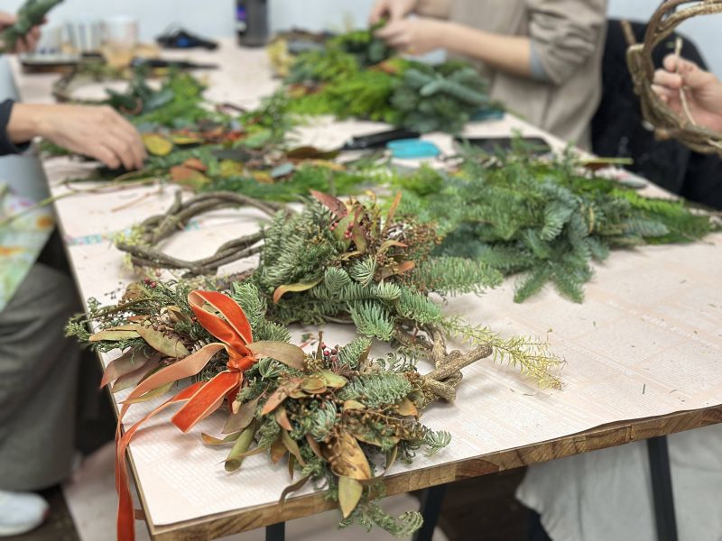 12/14(日)聖誕療癒花圈(兩款擇一) 聖誕花圈課 聖誕節 裝飾 花藝 台北花藝 台北工作坊 手做