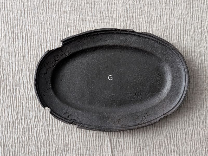 陳希泓 地質橢圓中盤 陶藝 陶土 無印良品 手工器皿 日系 茶道具 地質小碟