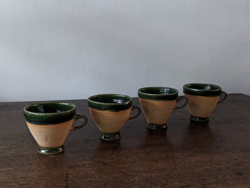 綠織部小耳杯 