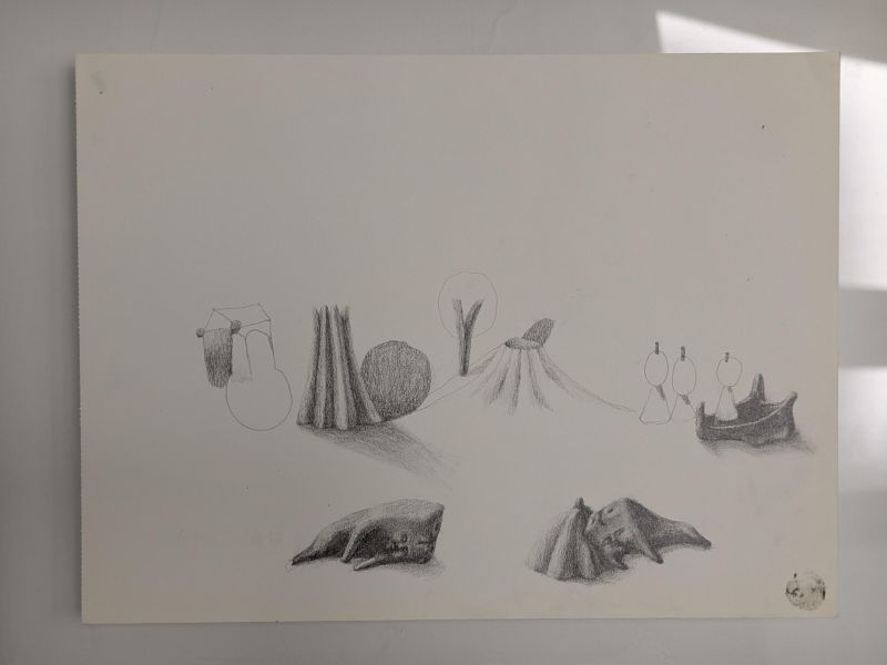 椪小雨 個展 素描畫-2 陶藝 陶土 手工器皿 傷痕 療癒 可愛 自我療癒 陶器 家飾 藝術 雕塑