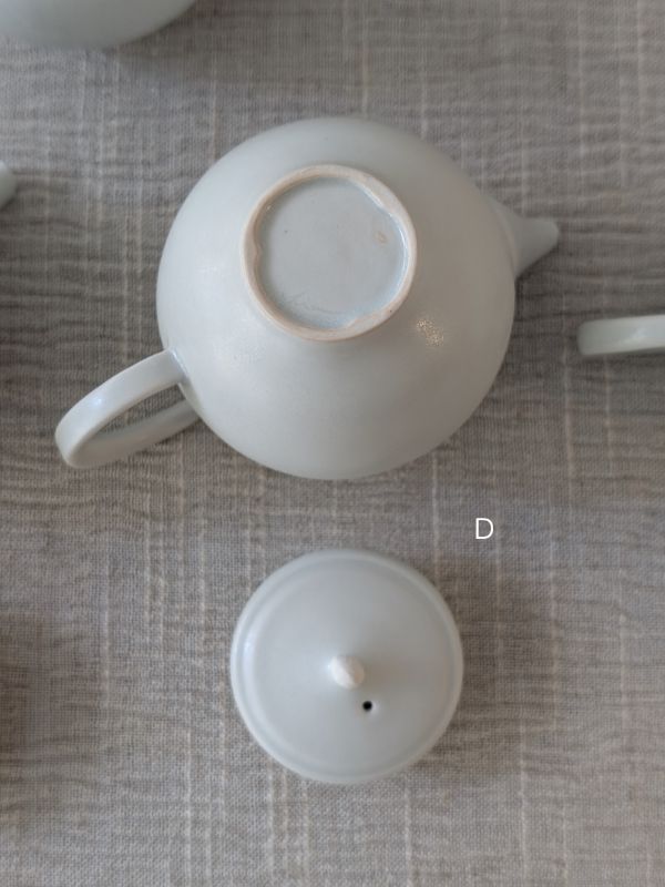 張慢 青瓷茶壺 作品多藉由輕柔小心的動作產生指向,在日常感知中搜尋相關記憶,以拆解與重組細微視角,梳理自然及現成物的輪廓與痕跡,讓他們變得輕盈自在、中性,保有更多空間自我詮釋。陶瓷僅是創作的媒材之一,無需限制於實用與非實用、工藝與藝術之間,作品的形成,即是我記錄生活的習慣與方式,人的記憶有限,瞬間記憶更是容易消散,我想將如同視覺暫留的種種,保留在生活當中。
