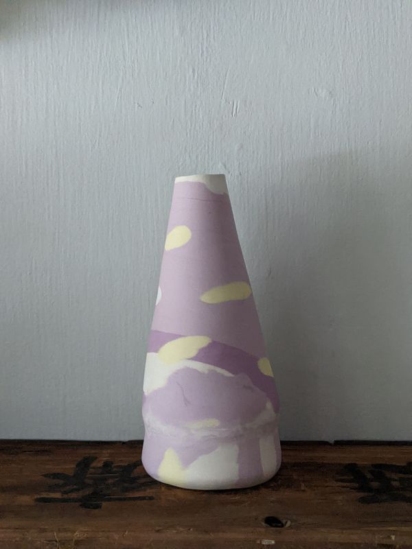 蔡家曈 絞胎色塊花器 