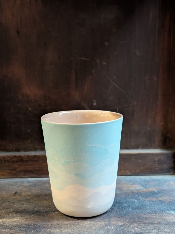 林羿仲 流動紋水杯/粉藍 台灣作家 陶藝家 陶藝 慢慢生活美 展覽 gallery