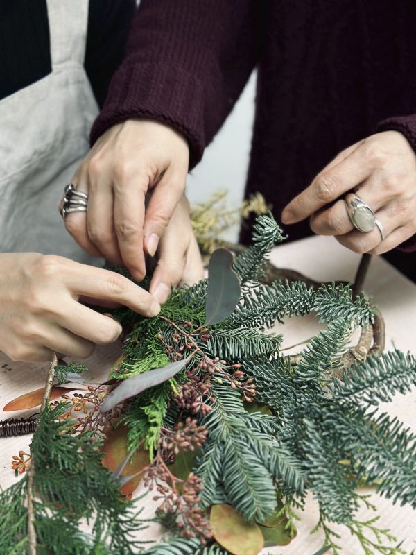 12/14(日)聖誕療癒花圈(兩款擇一) 聖誕花圈課 聖誕節 裝飾 花藝 台北花藝 台北工作坊 手做